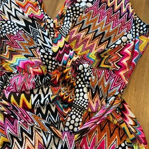 Cato Multicolor Zigzag Midi Dress